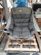 A pre-owned Lanmountain over size foldable camping chair with carry case.