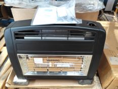 A Flavel Strata Forsblen gas fire in black with manual and box (damage to the ceramic radiants).