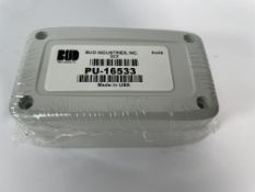 Approximately fifty as new BUD Industries PU-16533 Electrical Enclosures.