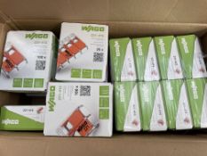 As new Wago Splicing Connectors: 221-412 x 500, 221-413 x 400 and 221-415 x 100.