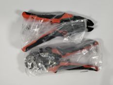 Two pre-owned Cembre Ratchet Crimping Tool, 1x 0.5 - 4.0mm (HNKE4), 1x 25.0 - 50.0mm (HNKE50).