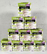 Ten boxed FireHawk mains powered heat safety detector alarms (FH450BB).