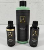 Three Absolute automotive detailing products.