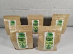 Five as new Spring Blossom Superfoods natural and raw organic moringa superleaf powder 1kg bags, sea