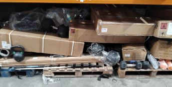 Assorted sports, fitness and leisure related items.