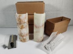 Five Onyx lamps (wall/shelf).