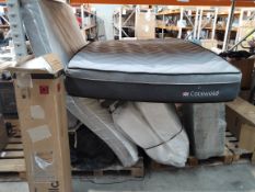 Seven assorted Mattresses and toppers, sizes unknown.