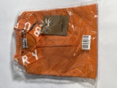 A Burberry Ryland t-shirt in orange (Large) (security tag attached).