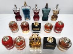Forty Jean Paul Gaultier perfumes/testers and related (please note: bottles may have been used/packa