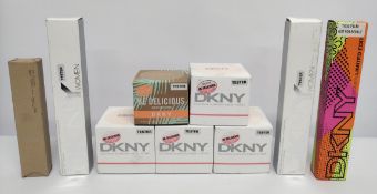 Thirty DKNY perfumes/testers and related (please note: bottles may have been used/packaging may have