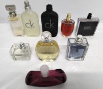 Thirty Calvin Klein perfumes/testers and related (please note: bottles may have been used/packaging