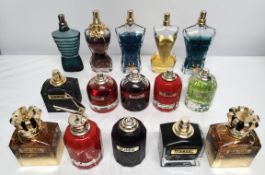 Thirty Jean Paul Gaultier perfumes/testers and related (please note: bottles may have been used/pack