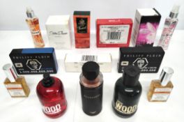 Fifty two perfumes/testers and related to include Dsquared2, Philipp Plein, Ted Baker, Playboy and K