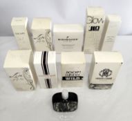 Thirty perfumes/testers and related to include Issey Miyake, Boss, Prada and Jean Paul Gaultier (ple