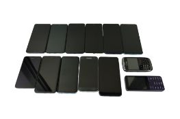 Assorted pre-owned phones including Samsung, OnePlus, Huawei (Account unlocked) (Sold as is).