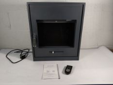 Pre-owned Adam 2kW Oslo Inset Stove with remote control. Some light marks.