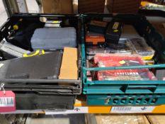A quantity of assorted pre-owned tools and tool sets to include Lifeline, DeWalt (two crates).