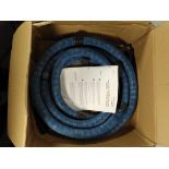 A Nordson Blue Series Hot Melt 5/16 x 20ft hose with Rediflex II hanger system, 240v, auto HF, 22383