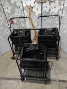 Three pre-owned Rocklands folding shopping trolleys.