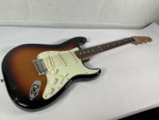 A Fender Stratocaster (probably Player II) with 3 colour sunburst and mint guard, SN: MXS24049572 (i