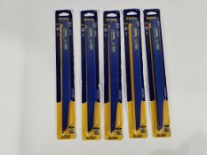 Five packs of as new Irwin Bi-Metal Reciprocating Saw Blades, 10/14tpi, 305mm, (10504159). *5 Blades