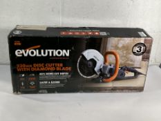 An Evolution R230DCT 230mm disc cutter.