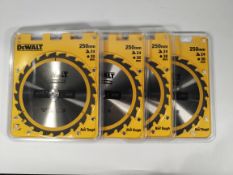 Five as new DeWalt Construction Circular Saw Blade, 250mm, 24T, 30mm, Max RPM 5500 (DT1956).