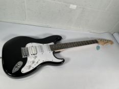 A J & D ST Rock HSS BK electric guitar.