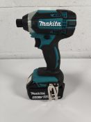 A pre-owned 2025 Makita DTD152 impact driver with battery.