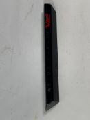 A gloss black left hand side strake assembly kit for a 2025 Aston Martin Vanquish Super GT V12.