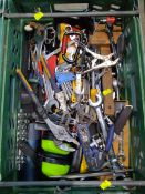 A quantity of assorted pre-owned tools to include Stanley, Magnusson (one crate).