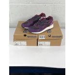 Two pairs of women's Reebok GL6000 trainers (UK 4 and UK 5).