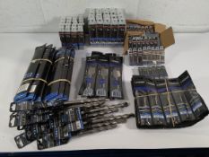 One crate of as new Labor drill bits in various sizes and approx. 20 packs x 5 ZBR00200 reciprocatin
