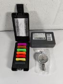 An as new Sauter shore hardness tester (REF: HBA 100-0.) with an as new Sauter AHBA-01 hardness test