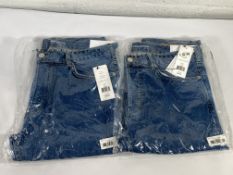 Two pairs of French Connection denim slim fit jeans (Sizes 32 and 34).