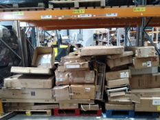 Two pallets of assorted furniture and flat pack items.