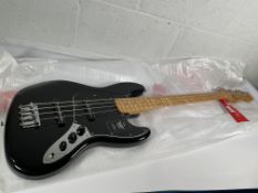 A boxed as new Fender Player II Jazz Bass, MN, Black (SN: MX25048067).