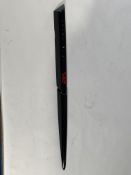 A gloss black left hand side strake assembly kit for a 2025 Aston Martin Vanquish Super GT V12.