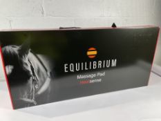 A boxed as new Equilibrium Heatsense Massage back pad, standard (90cm).