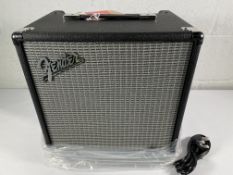 A boxed as new Fender Rumble 25 V3 bass amplifier.