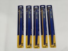 Five packs of as new Irwin Bi-Metal Reciprocating Saw Blades, 10/14tpi, 305mm, (10504159). *5 Blades