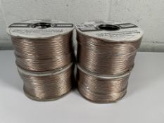 Four as new CBBR8174 Flexible Loudspeaker Cable Transparent 2x 0.75mm² OFC, 100m.