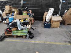 Three pallets of assorted sports and related items.