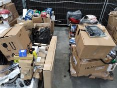 Four pallets of assorted auto parts and related items.