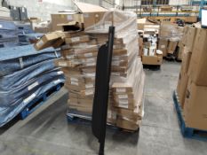 A pallet of retractable car boot shelves, various models.