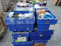 Fifteen crates of assorted industrial, commercial and related items.