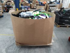 A pallet of assorted corporate stock including clothing, accessories and related.