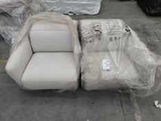 Natuzzi Double Motion Powered, Two Part Reclining Leather Sofa, White (Ex-display model,