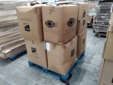 A pallet of assorted corporate stock including clothing, accessories and related.