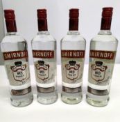 Four Smirnoff No 21 Original Vodka 4 x 1ltr.